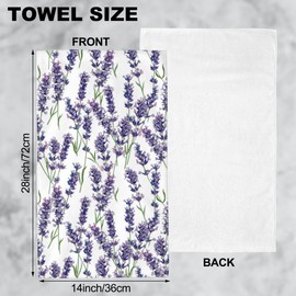 Wotinsi Lavender Hand Towel,Purple Flowers Hand Bath Towels Set of 2 Dish Towels Soft Absorbent Decorative Hand Towels for Bathroom Kitchen Yoga Home Decor 14 x 28 in