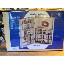 PIER 1 Kids Wooden Tool Box NEW IN SEALED BOX 12 Tool Set