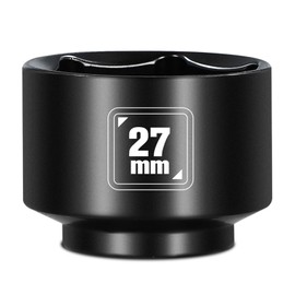 BLACKROBOT 27mm Low Profile Oil Filter Socket, 3/8" Drive 6-Point Oil Filter Cap Remover and Installer Tool, Chrome Vanadium Steel