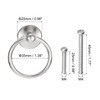 QUARKZMAN Pack of 4 Round Ring Handles Drawers Knobs Silver