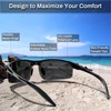 ROCKNIGHT Polarized Sunglasses Men UV Protection Mirrored Golf Sports Rimless