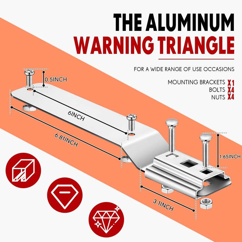 Yaocom 1 Set Slow Moving Vehicle Sign with Mounting Bracket