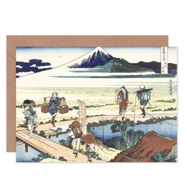 Artery8 Hokusai Nakahara Sagami Province Porters Japanese Fine Art Greeting Card Plus Envelope Blank Inside