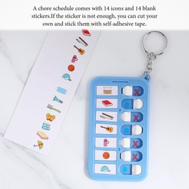 JIYIN 3 Pcs Reminder Board for The Elderly, ADHD Tools for Kids and Adults, Portable Visual Daily Schedule for Kids, Detachable Daily Task Planning Pad with Keychainant List Cards Stickers