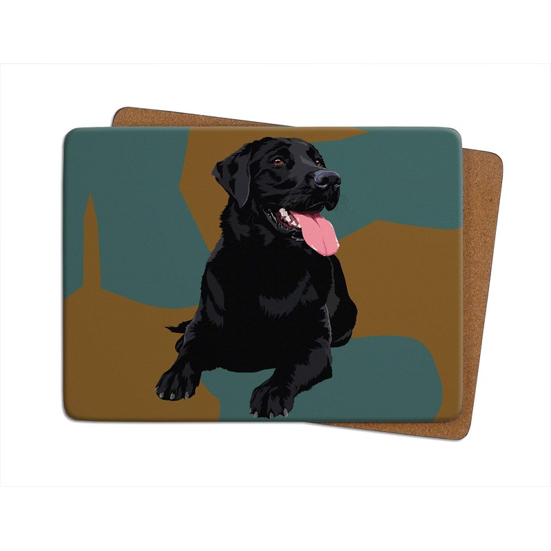 Black Labrador - Set of 4 Table Mats - Leslie