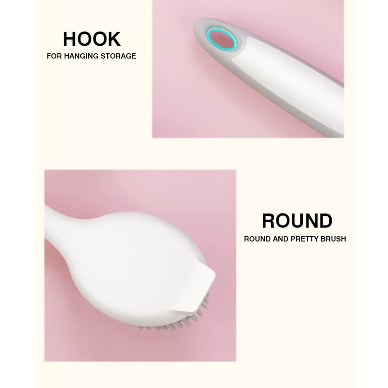 Dish Scrubber, Silicone Soft Bristles Scrub Brush with Scraper Tip,
