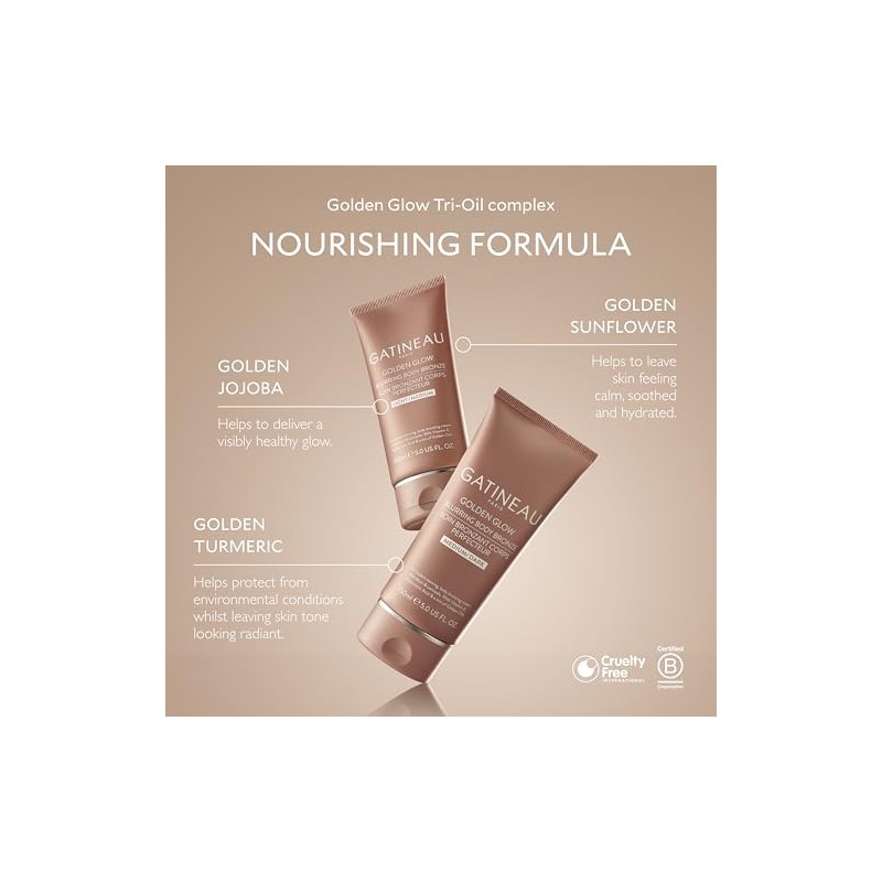 GATINEAU Golden Glow Blurring Body Bronze + Reusable Mitt Bundle