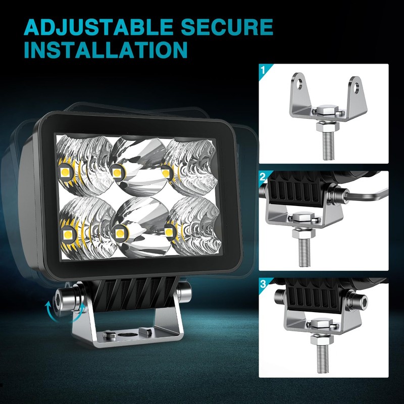 Nilight - 2 luces LED de 3.3 pulgadas, 6 LED,