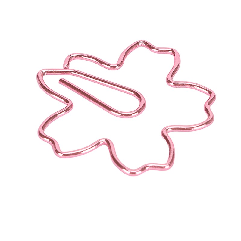 100pcs Sakura Shape Paper Clips Increased Slip Resistance Plating Process