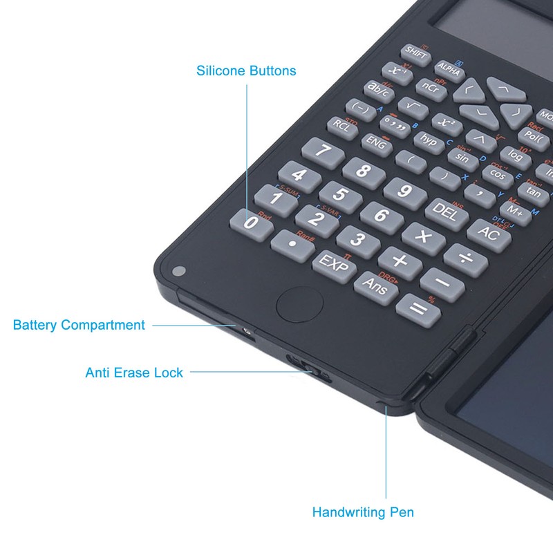Scientific Calculator Multifunctional Function Calculator with Erasable Writing Board for