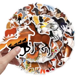 Horse Stickers, Pack of 50 Horse Sticker Set, Waterproof Vinyl Graffiti Stickers for Car, Laptop, Computer, Skateboard, Water Bottles, Suitcase, Bicycle, Motorcycle, Gift for Teenagers Adults