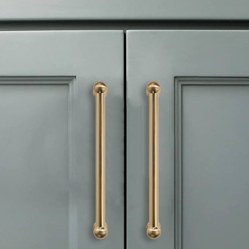 CABDM 2 Pack 3-3/4 Inch Solid Kitchen Cabinet Handles Champagne