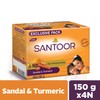 Santoor Sandal and Turmeric Soap, 150g (Pack of 4)