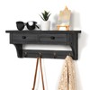 Emfogo Wood Coat Hooks Wall Mounted, Rustic Style with 4