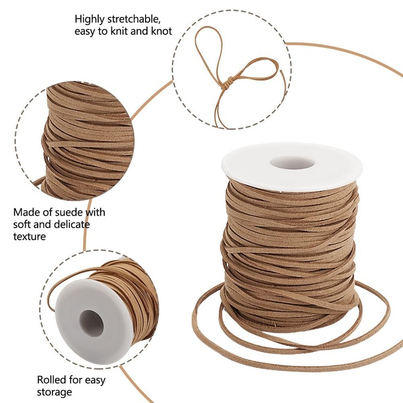 1 Roll 45 m x 3 mm Flat Leather Cord,