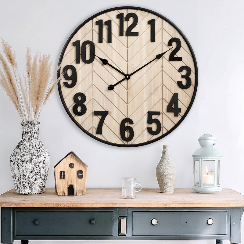 JUMBO HUMBLE 24 Inch Large Wall Clock for Living Room