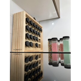 The Rack Co. 24 spice jars counter top wood cabinet
