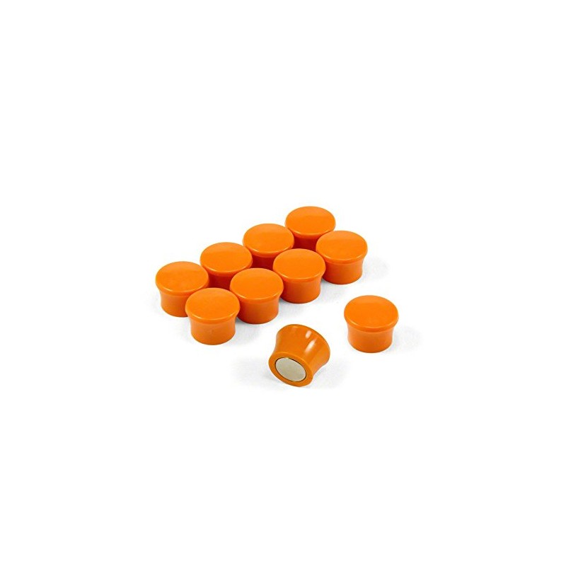 Small High Power Orange Memo Board Magnets for Fridge, Whiteboard,