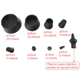 Smoke Machine Cap Plugs Kit 9 Piece Set Suitable for Smoke Leakage Test and Rubber Plugs for Round Holes Various Automotive Pipeline Openings Fits for Automotive Smoke Machine
