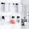 Taucent Bathroom Hardware Accessories Set Matte Black,5-Piece Black Towel Bar