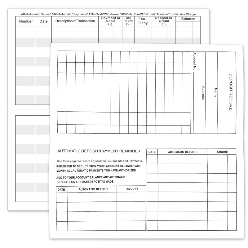 26 Pack Checkbook Register, Check Registers for Personal Checkbook, 6"