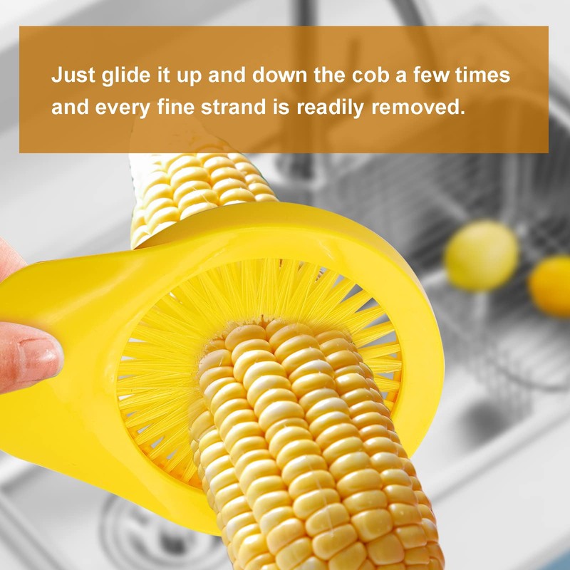 CCHOME Corn Silk Remover, Corn Silk Cleaning Brush Yellow