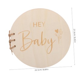 FUNOMOCYA Wood Shower Guest Book with Intricate Craftsmanship Portable Keepsake Memory Journal for Party Celebrations and Nursery Attendance Sign in Album