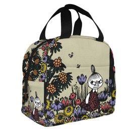 Moomin Insulated Lunch Bag, Black Lunch Box, Thermal, Insulated Bag, Zipper Included, Compact, Bento Bag, Soft Cooler Bag, Tote, Eco Bag