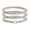 Impurain Silver Initial Cute A-Z Stretch Bead Stackable Bracelet with