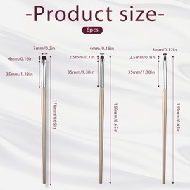 6pcs Mini Smudge Brush for Eyeliner Eye Makeup Brush Sets Eyeliner Brushes for Powder Gel Cream Liquid Concealer Small Smudge Brushs for Precision Eyeshadow and Eyeliners Blending Brushes