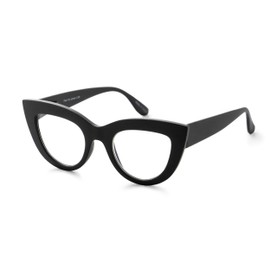 OPTIMUM OPTICAL Blue Light Filtering Scratch-Resistant Lens Cateye Frame Magnifying Reading Glasses - I Don't Like Labels, +2.50
