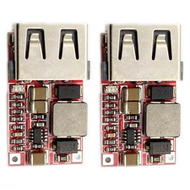 Kiro&Seeu 2PCS DC-DC Buck Step-Down Converter USB Power Voltage Regulator Board 6-24V Input to 5V 2A USB Car Charger Module C-DMD-2P