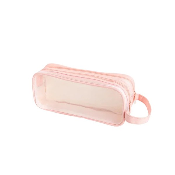Pencil Case, Pink Mesh See Through Large Pencil Case -