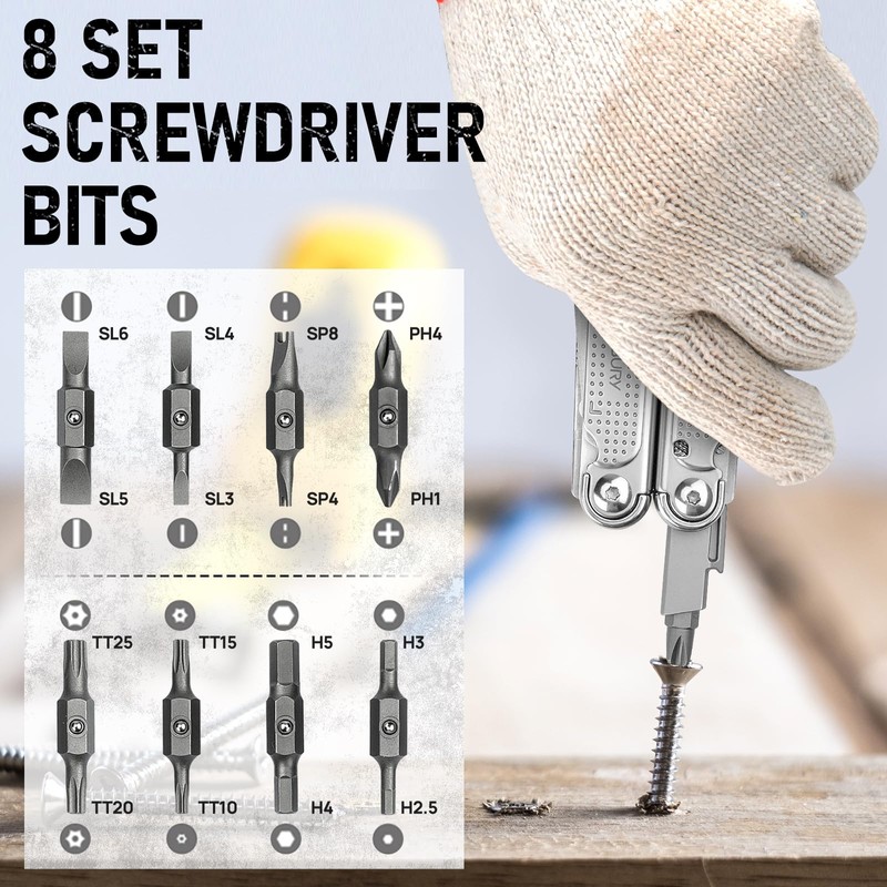 BIBURY Multitools, Multi Tool Foldable Pliers with Upgraded Saw, Large