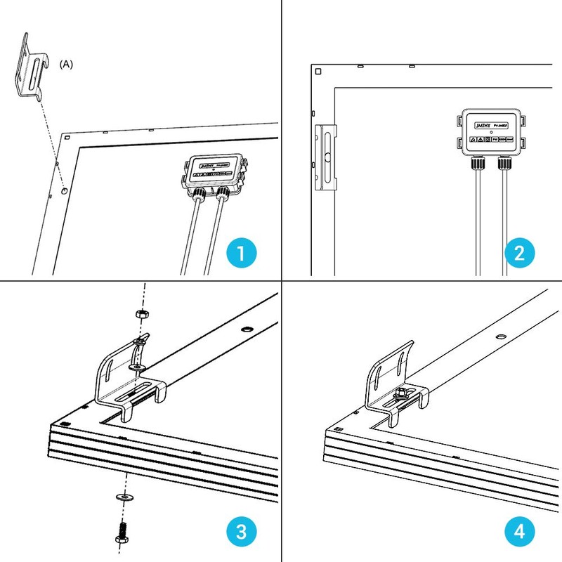 Renogy Solar Panel Mounting Curved Z Bracket-Set of 4 for
