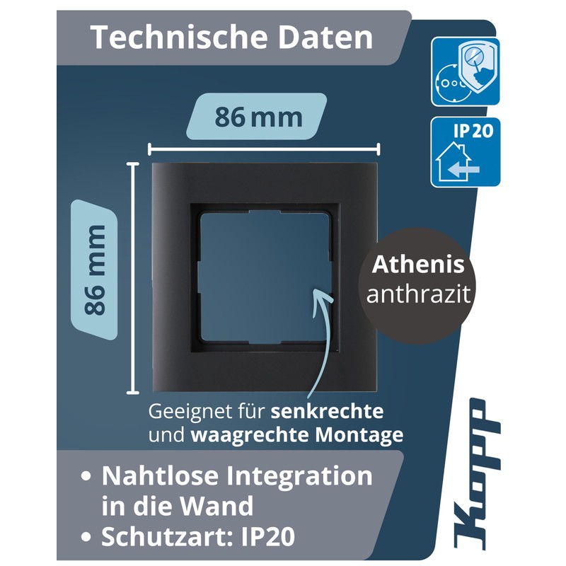 Kopp Athenis 402115061 Cover, 1-Way Frame