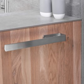 Gedotec Peli Towel Rail Bathroom Towel Rail Matt Brushed Stainless Steel 1 Piece Towel Rail for Screwing Length 340 mm Rail for Cabinet Mounting - Cloth Holder Including Mounting Material