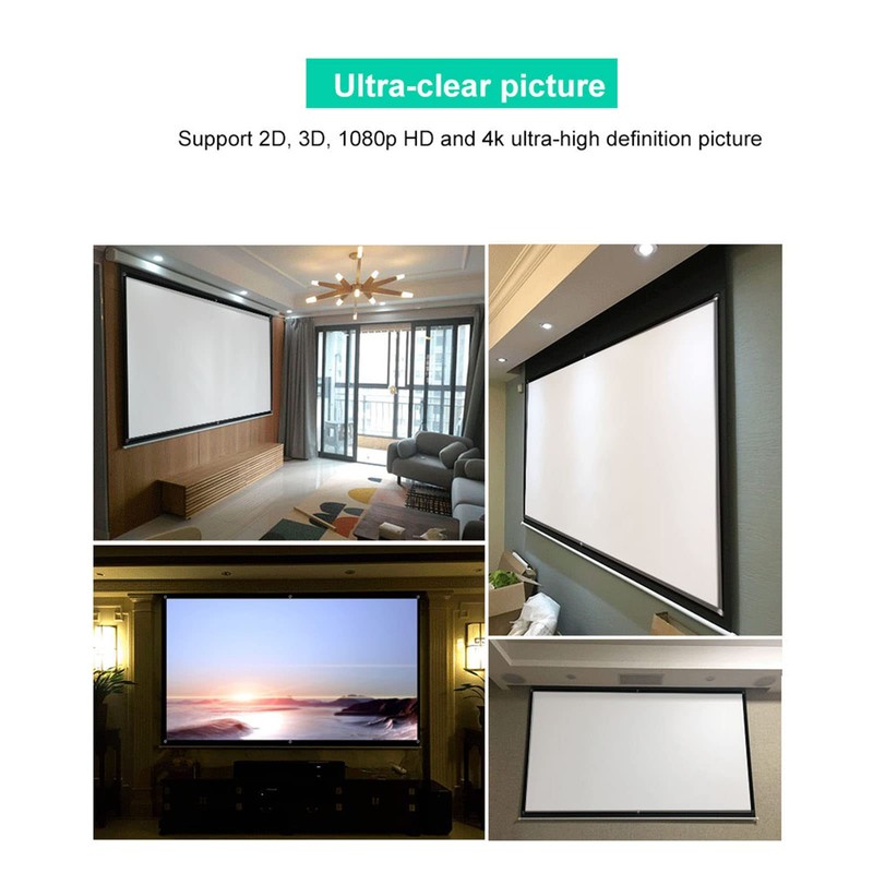60100 Inch 16:9 HD Projector Screen, Foldable and Portable, Ultra