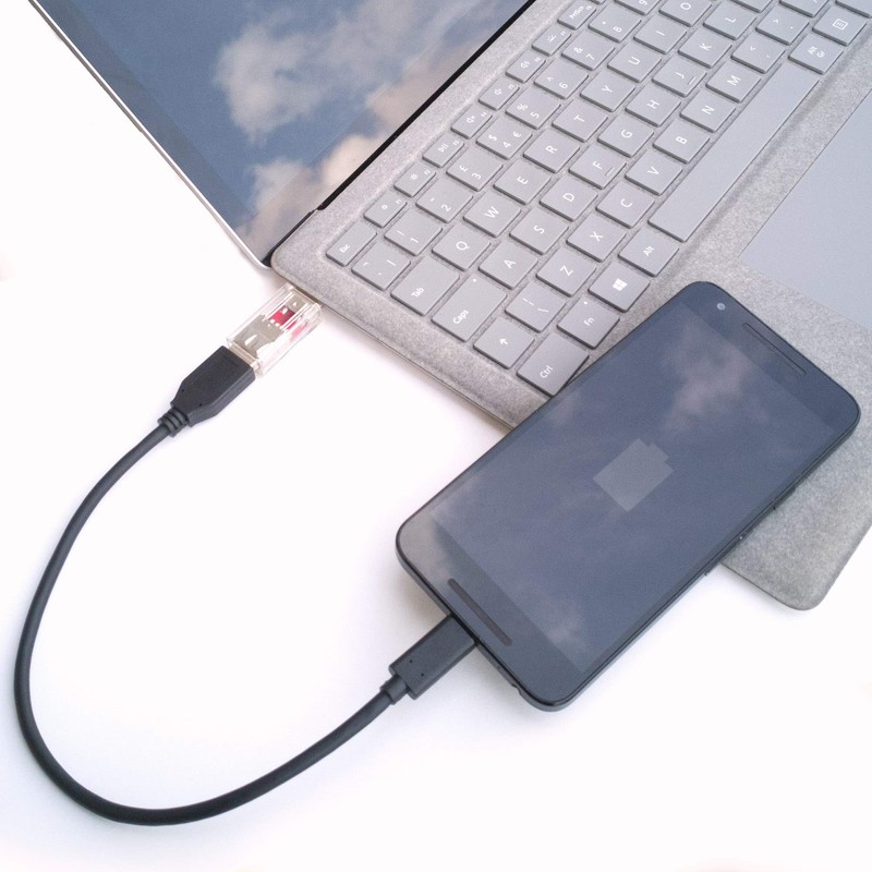 PortaPow USB Data Blocker - Protect Against Juice Jacking (Transparent,