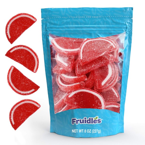 Original Jelly Fruit Slices, Gummi Sweet Confection Candies, Traditional Old Fashioned, Vegan, Gluten-Free, Kosher Certified Parve (Cherry, 8oz Bag)