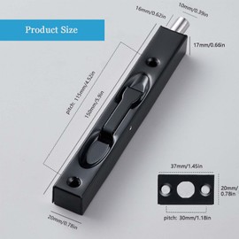 bjsdkff 2 PCS Flush Bolt Double Door Stainless Steel, 6 Inch Concealed Security Door Locks, Suitable for Double Door Locks, French Door Locks, Wooden Doors, Safety Door Locks,Dummy Doors