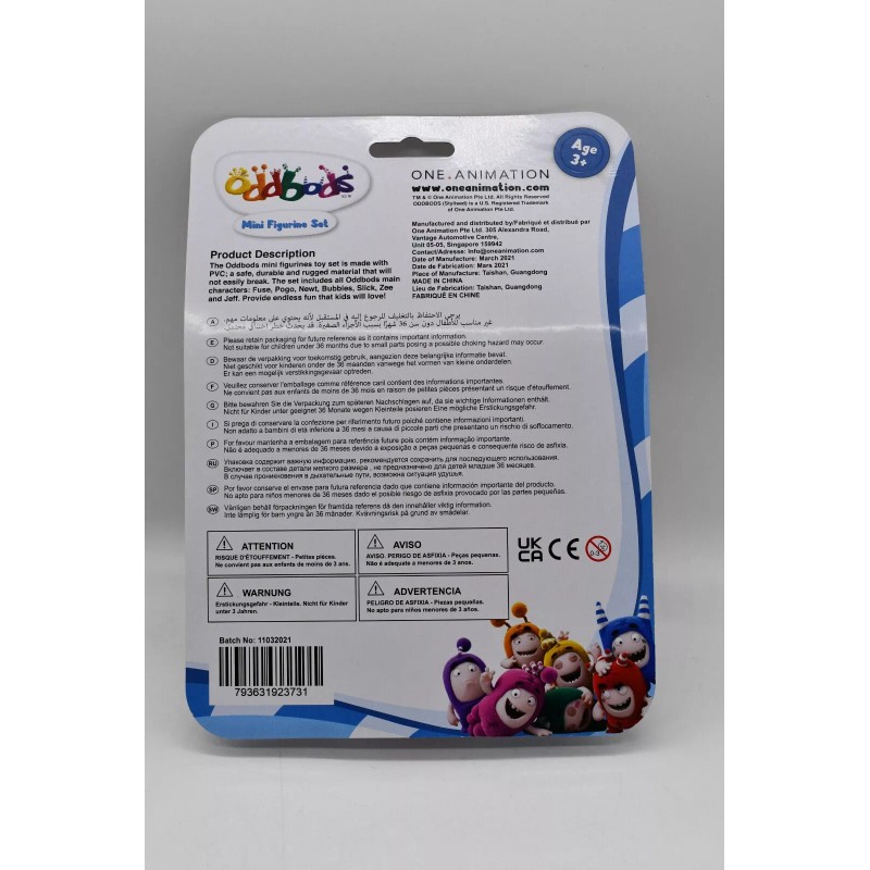 ODDBODS New Oddbods Action Figure Toy Fuse, Jeff, Zee &