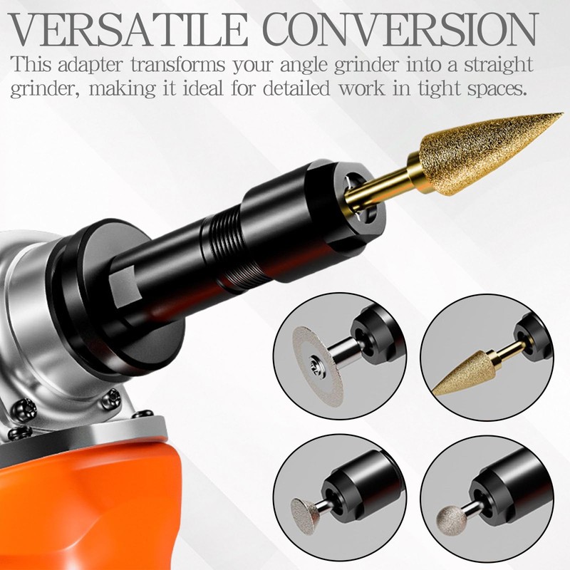100-Tyle Angle Grinder to Straight Grinder Adapter - 2Pieces Converter