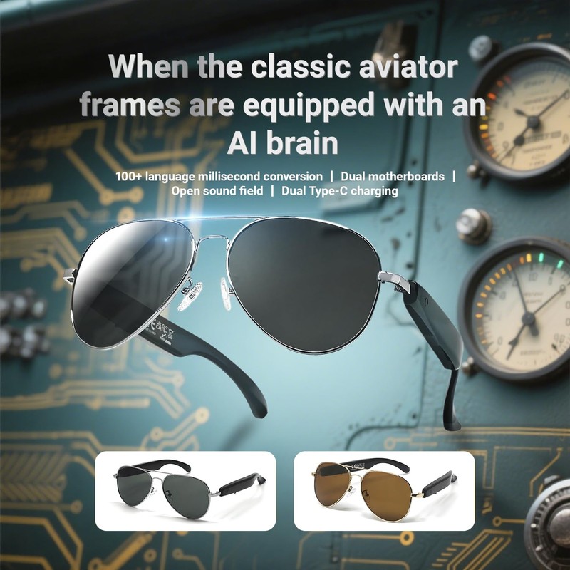 LONGLU Smart Glasses, AI Smart Glasses with Hyper MZT App