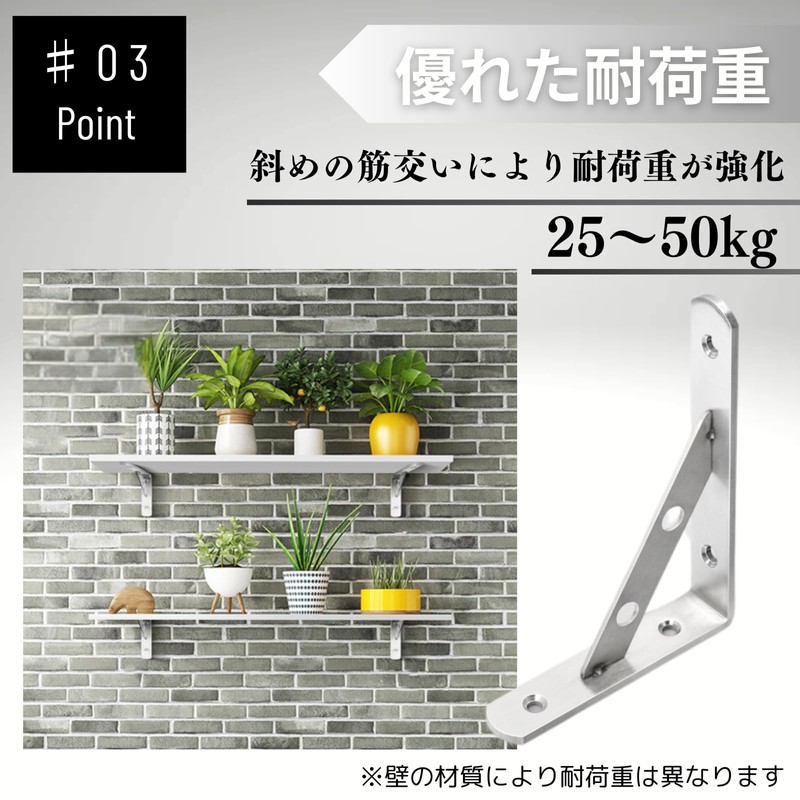 Nanarico Shelf Bracket, L-Shaped, Stainless Steel, DIY Kitchen and Garage,