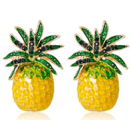 Cameo Brooch Vintage Silver Tone Lady Portrait Brooch Pins for Women Victorian Jewelry Crystal Rhinestone Brooches for Hat Scarf Collar Lapel Handbags Shawls for Christmas (pineapple brooch-2 Pack)