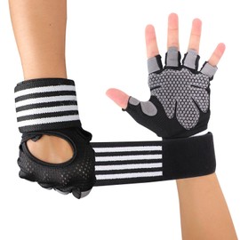 DOINEUFL Weight Lifting Gloves, Gym Gloves Men & Women, Lifting Gloves with Wrist Wraps, Breathable & Full Palm Protection, for Weight Lifting, Workout,Training, Cycling, Hanging, Pull ups (M)