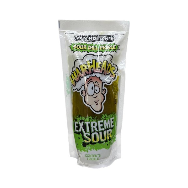 Van Holten's Warheads Sour Dill Pickle In A Pouch - Extreme Sour Pickle - Tik Tok Pickle - Single Pickle