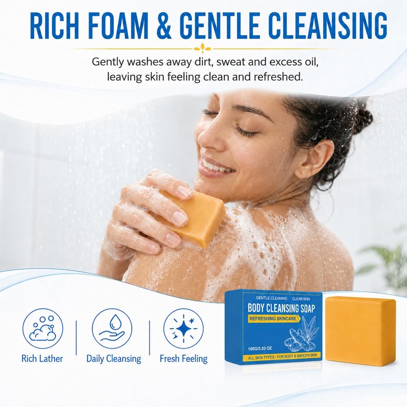 Turmeric Cleansing Soap Bar, Body Clarifying Oily Skin Bath Care