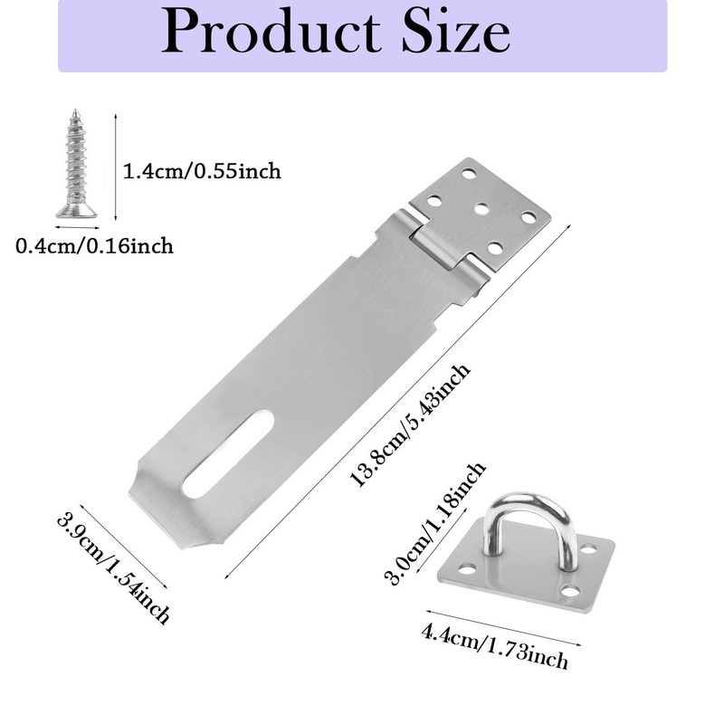 4-inch Thickening Stainless Heavy Duty Hasp-304 Thickening Anti Rust Padlock